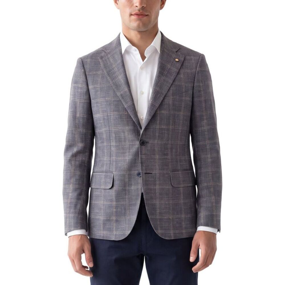 Corneliani Mens  Cc Collection Retailored Linen-Blend Jacket, Blue